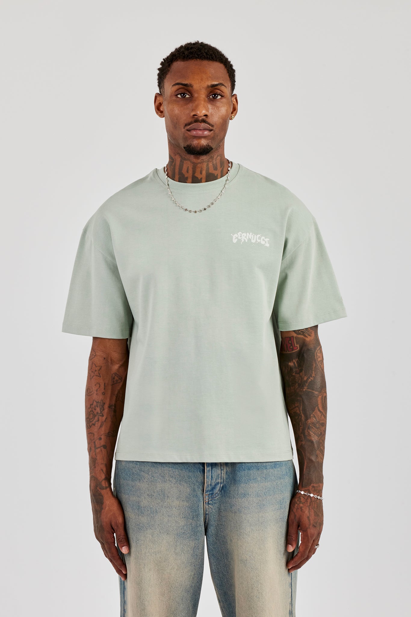 Regular Back Puff Print T-Shirt - Green